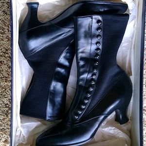 Stuart Weitzman Vintage Black Spats Domino Boots